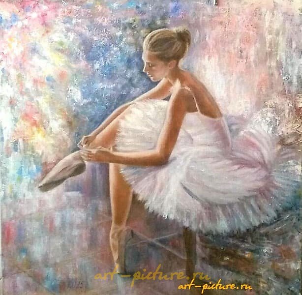 "Ballet Dancer, oil on canvas"