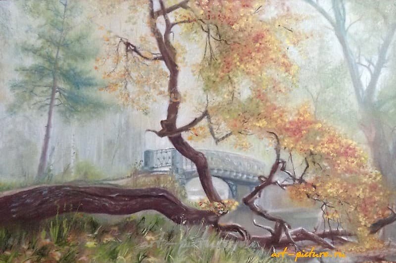 "Autumn Park, oil, canvas, cardboard"