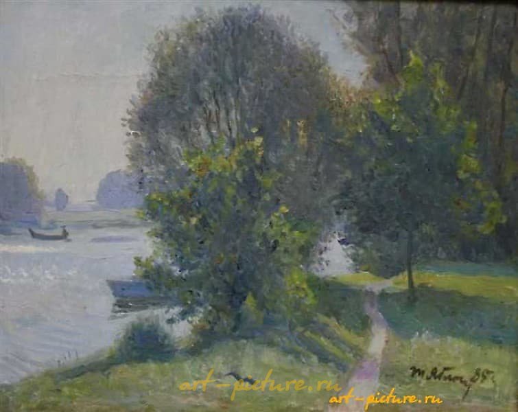 "Summer morning. Canvas, oil. 40 x 50 cm."