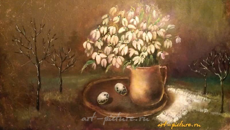 雪花莲 油画/帆布