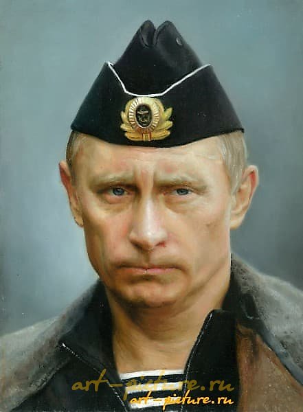 Портрет В.Путина холст/масло 的简体中文翻译是：  
普京肖像 油画/画布