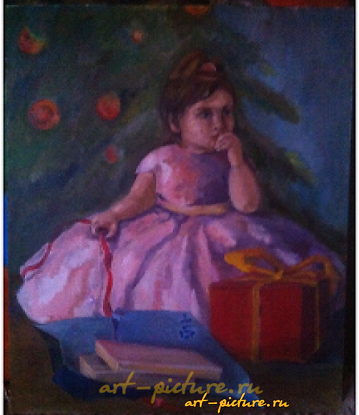 Christmas. Oil, canvas on cardboard.
