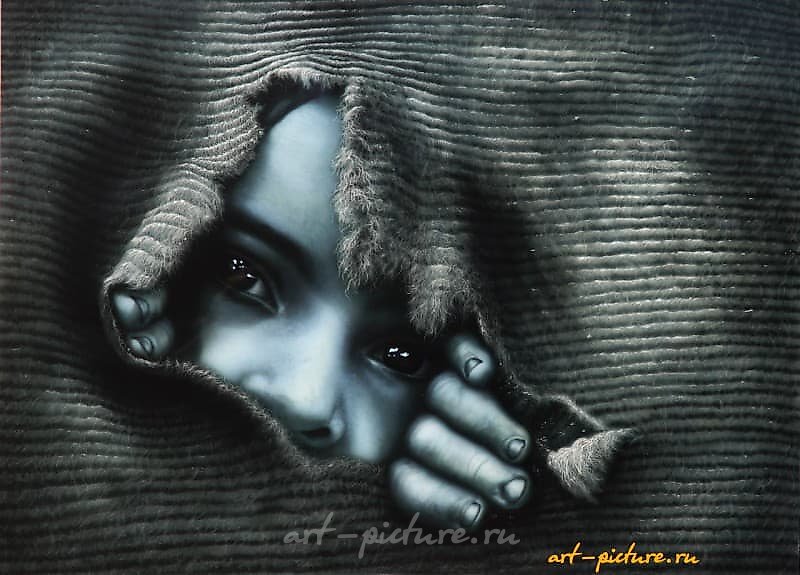 无辜的视线  气喷画，气喷画画板，汽车漆