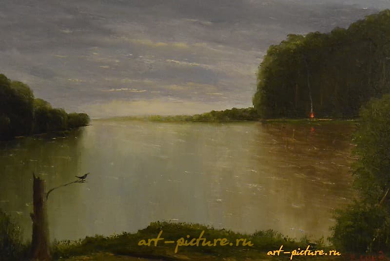 The translation of "Перед грозой холст масло" into English is "Before the storm, oil on canvas."