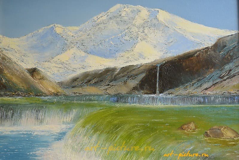 The translation of the text is: "Water element canvas oil."