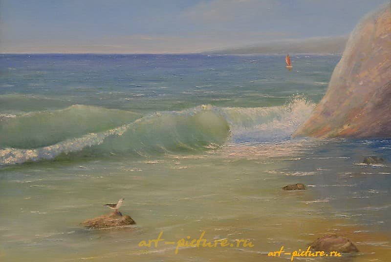 The translation of "Ясный день холст масло" into English is "Clear day oil painting."