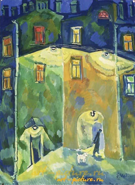 "Night Walk, Canvas, Oil"