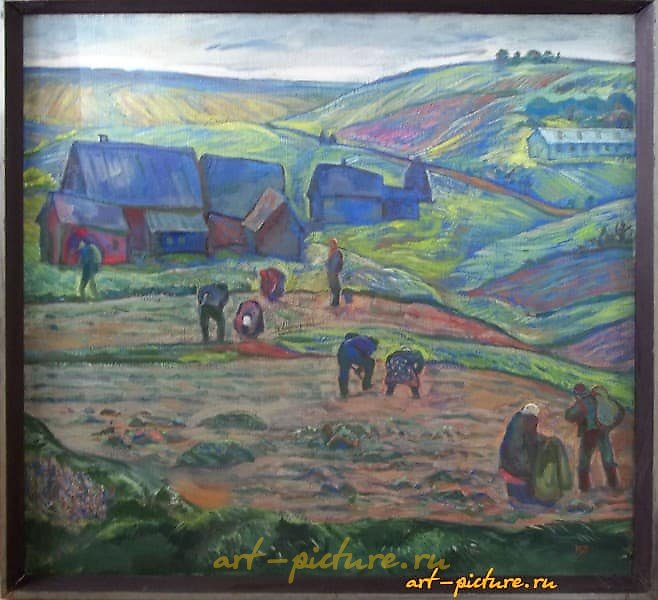 "Volkhov Fields, oil on canvas"