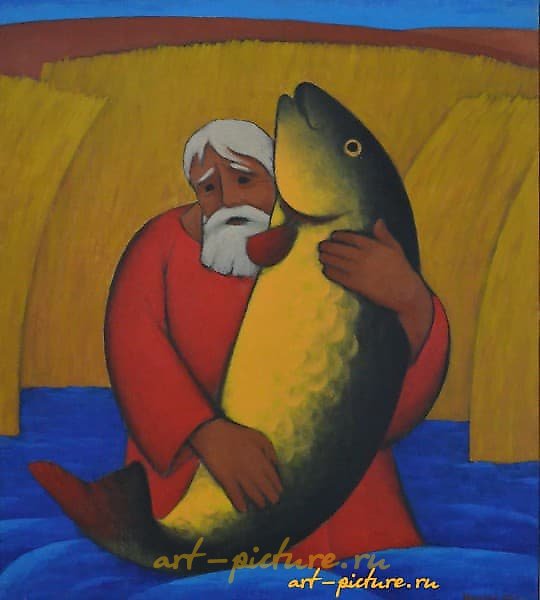 The Old Man and the Fish Canvas, oil