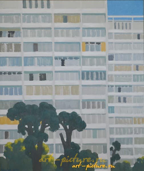 The translation of "Городская среда Холст, масло" into English is "Urban Environment Canvas, oil."