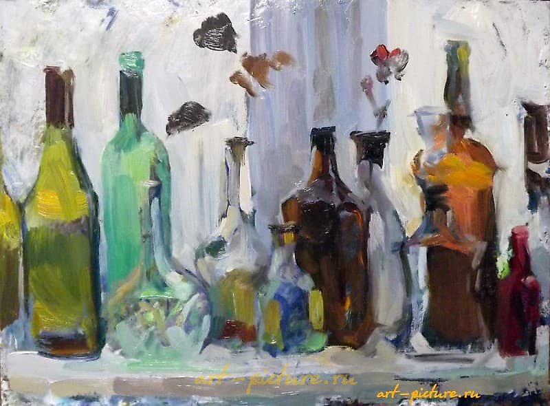 The translation of "bottles №4 масло, двп" into English is "bottles #4 oil, DVP." 

(Note: "дvp" could refer to "dried vegetable oil" or another specific term, depending on the context.)