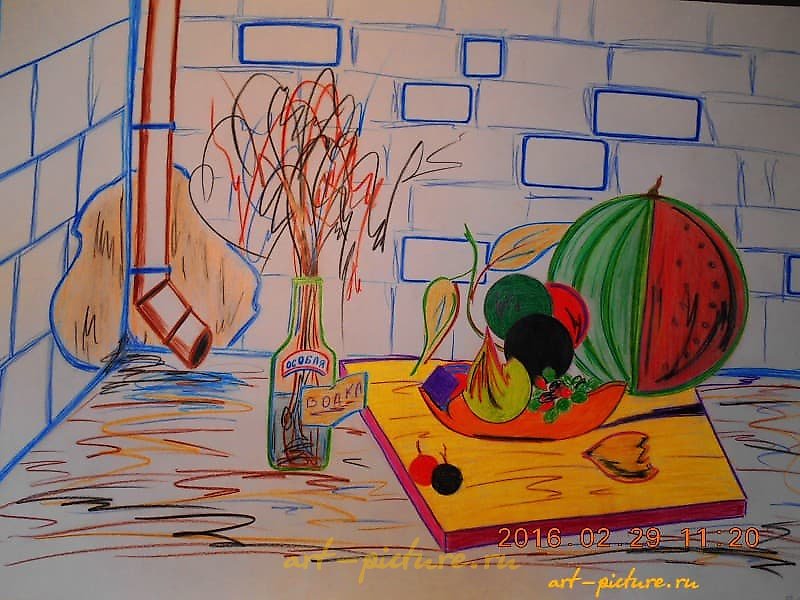 "Still life with paper, pencil."