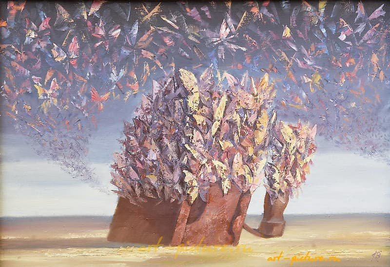 "Day of the Butterfly oil, canvas"