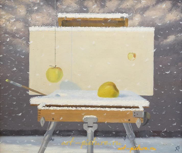 第一场雪 油画，画布