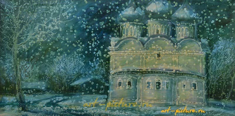 卡尔戈波尔。月夜 油画，画布