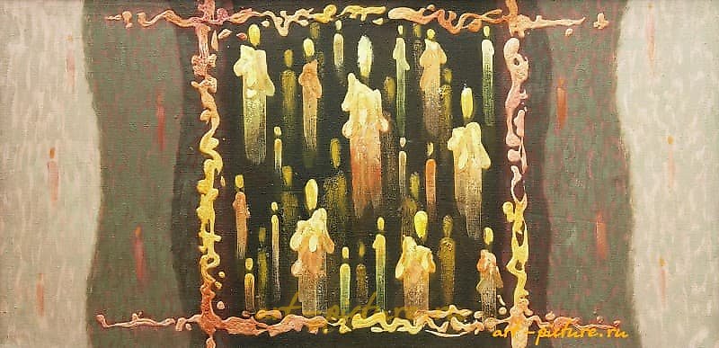 "Candles, oil, canvas"