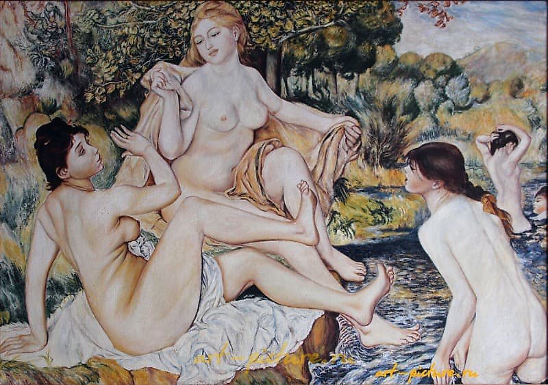 "Big Bathers. Copy of P. O. Renoir, canvas, oil."