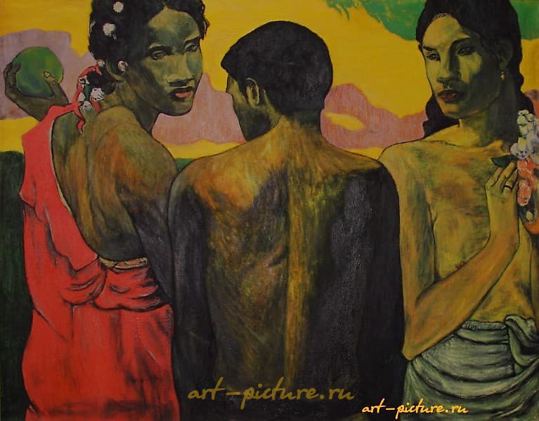 谈论塔希提（保罗·高更复制品） 布面油画