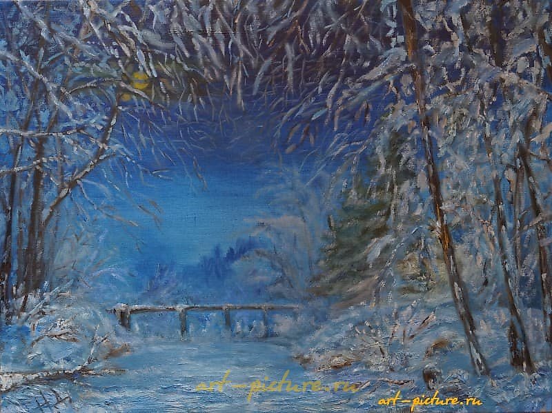 "Winter Night oil on canvas"
