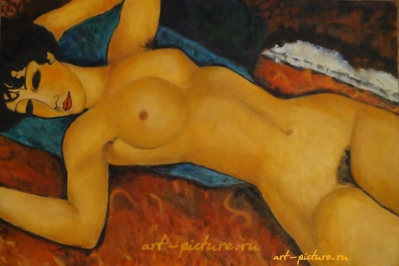 A. Modigliani Nude on a Pillow oil on canvas
