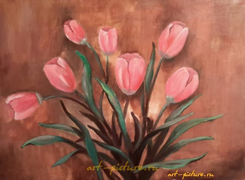 郁金香 丙烯，画布