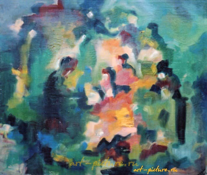 新年。节日前。油画