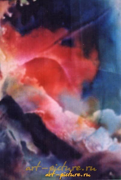 "Sunset in the mountains watercolor"