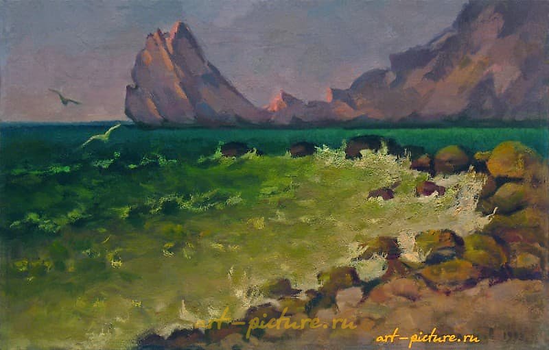 "Rock in the Sea" oil on canvas