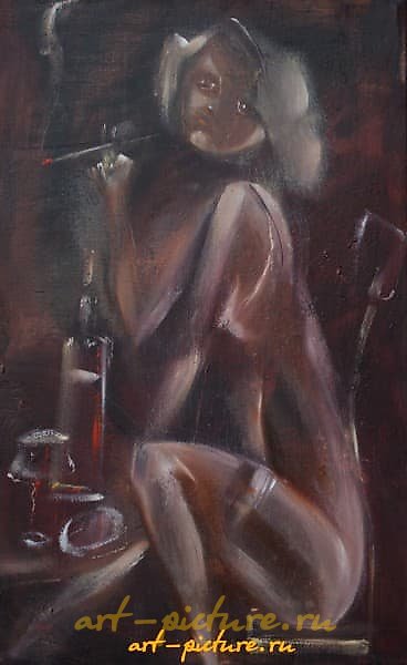 "Absinthe oil, canvas"