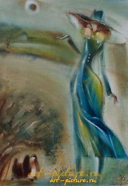 The Lady with the Dog, oil on canvas.