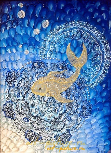 Goldfish Acrylic, canvas on cardboard