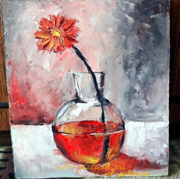 "Orange flower oil, canvas"
