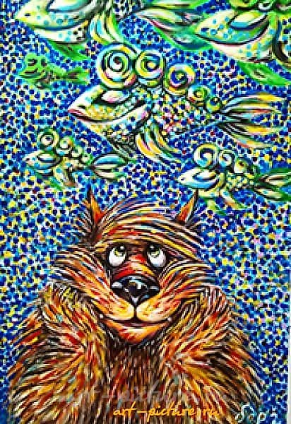 "Dreaming is not harmful; paper, acrylic."