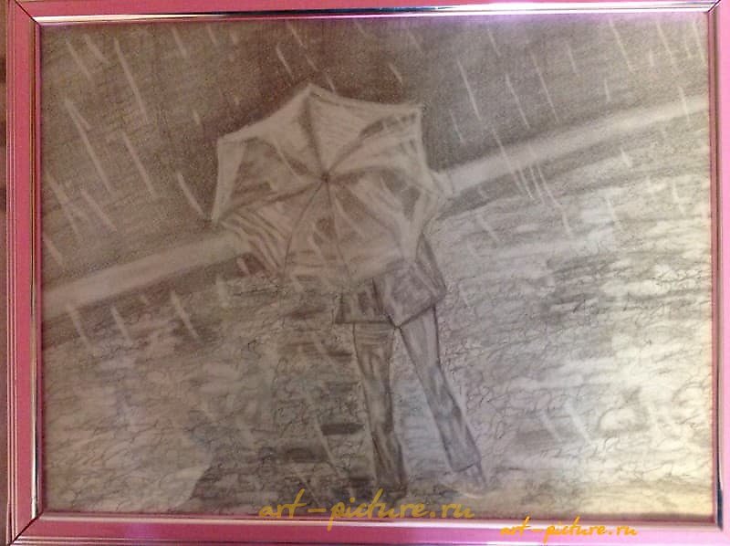 The translation of "*Дождь* карандаш" into English is "*Rain* pencil."