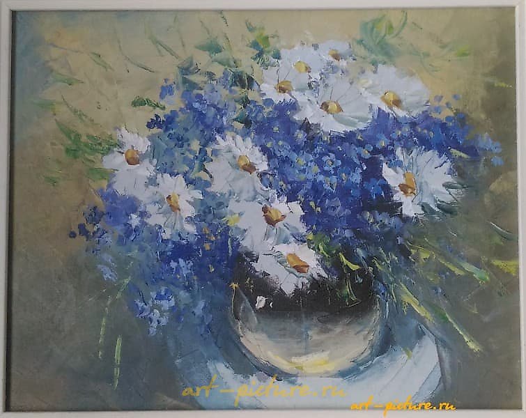 "Field flowers oil, canvas"