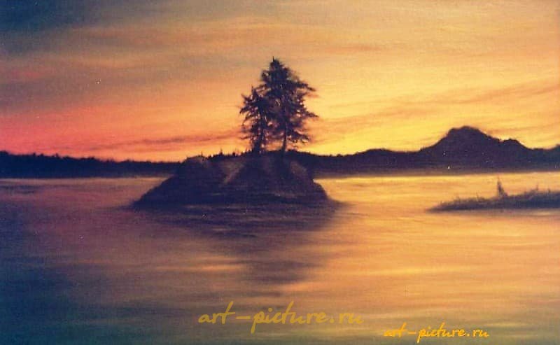 The translation of the text is: "Silence, oil, canvas on cardboard."