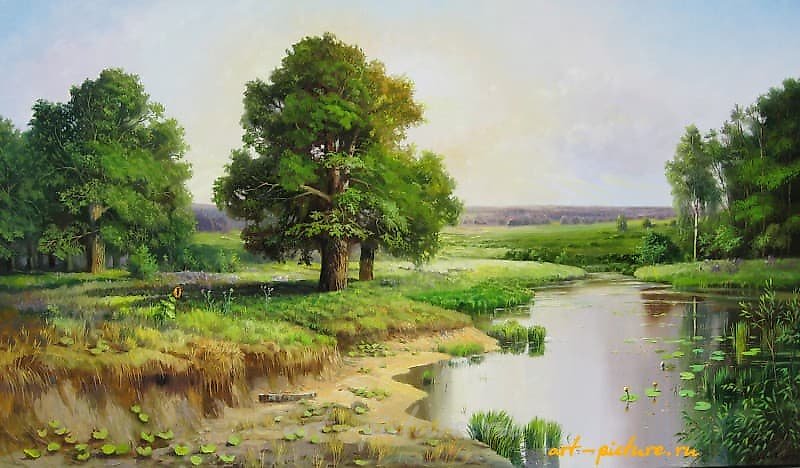 "Oaks of Maslo Pond, canvas"