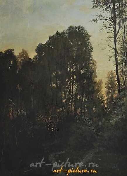 晚间篝火 油画/画布