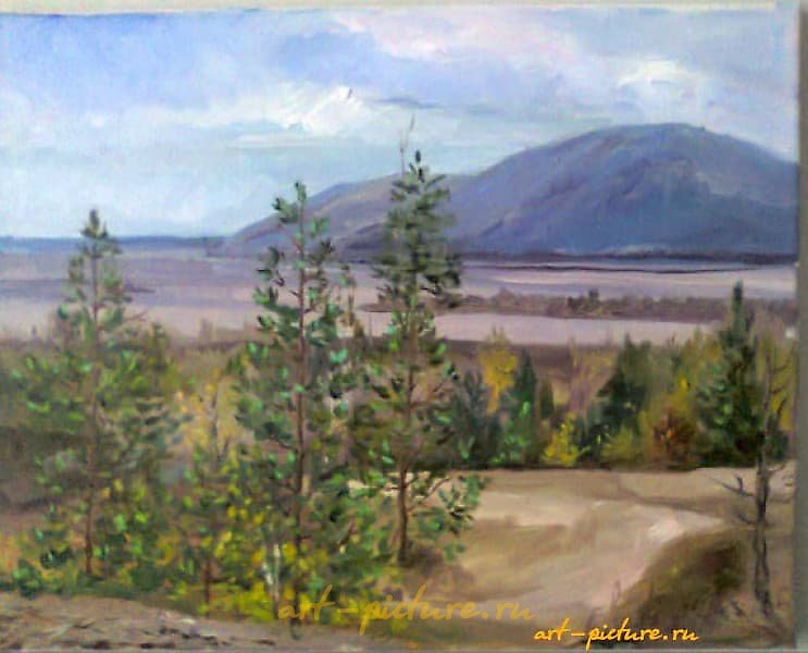 "Царевщина" - 伏尔加河风景，油画，画布