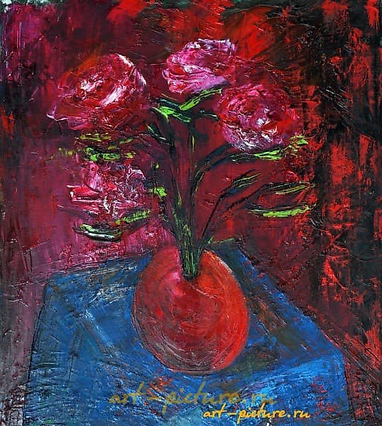 The text ".RED. xolst maslo" translates to ".RED. canvas oil" in English. "xolst" refers to "canvas" and "maslo" means "oil" in Russian. The ".RED." appears to be a label or brand.