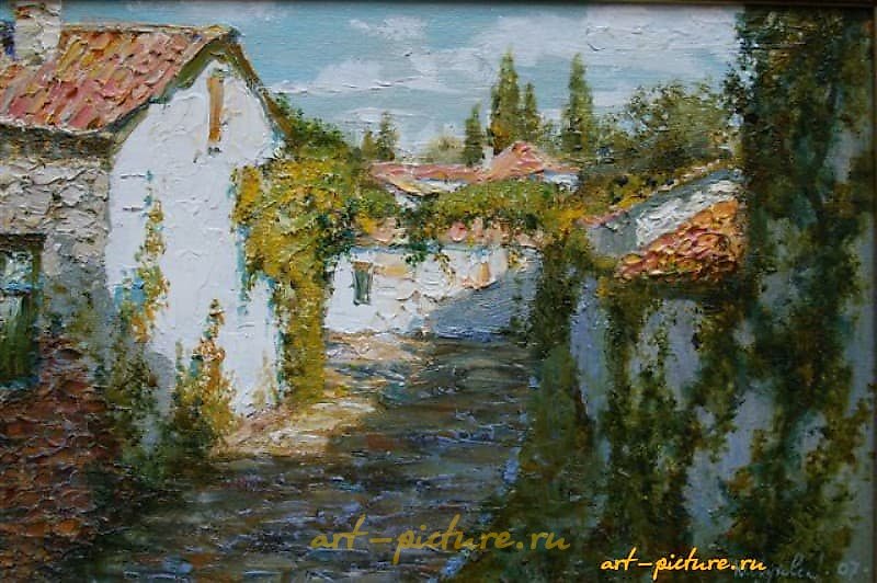 Grapevine Street. Canvas, oil. 20 x 30 cm.