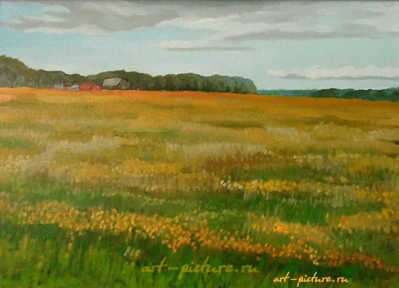 "After the rain, canvas on cardboard, oil"