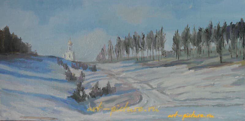 Winter Landscape Canvas on cardboard, oil
