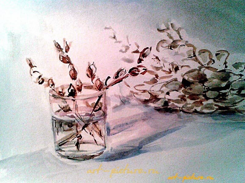 春天的第一天，纸，水彩