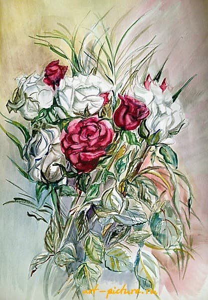 The gift of a man is paper, watercolor.