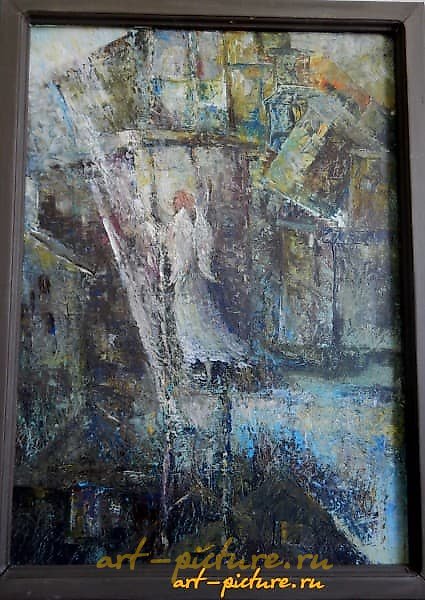 "And through the chaos of earthly life... Acrylic, canvas."