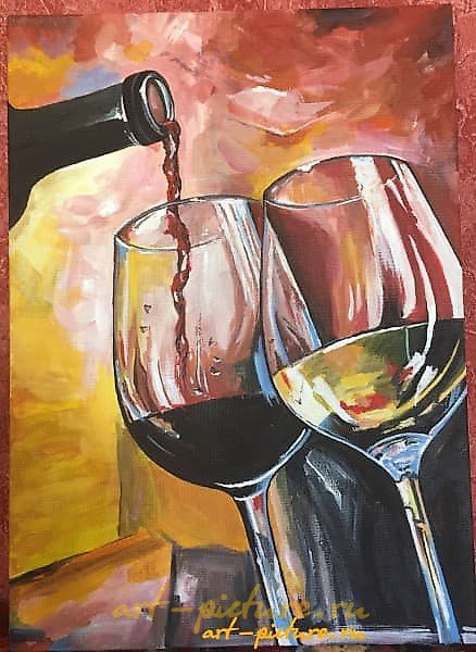 酒 acrylic. 布面纸板