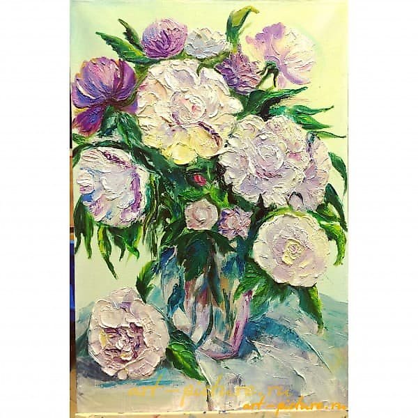 "Peonies Oil on Canvas"