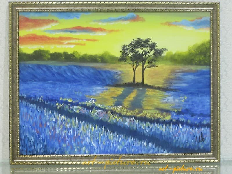 "Lavender field canvas, oil"