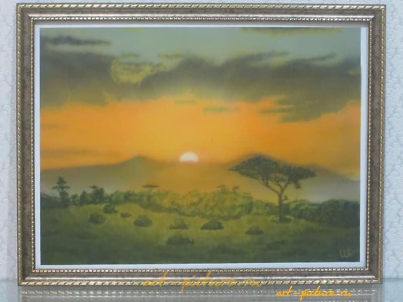 "Savannah airbrushing, paper"